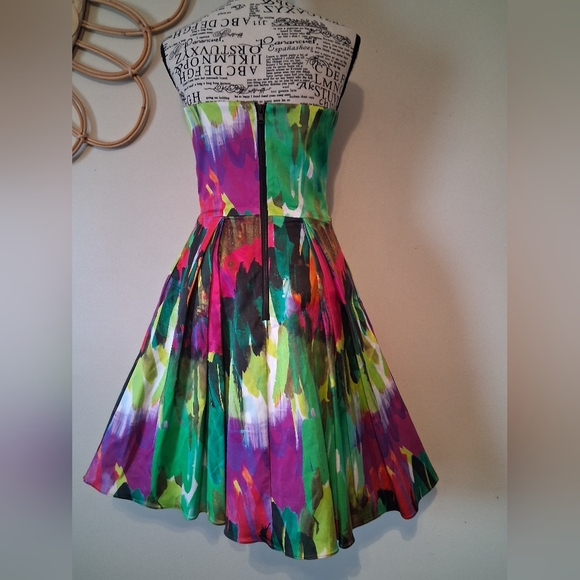 Milly Strapless Multicolor Evening Gown Size 2 - Picture 4 of 9